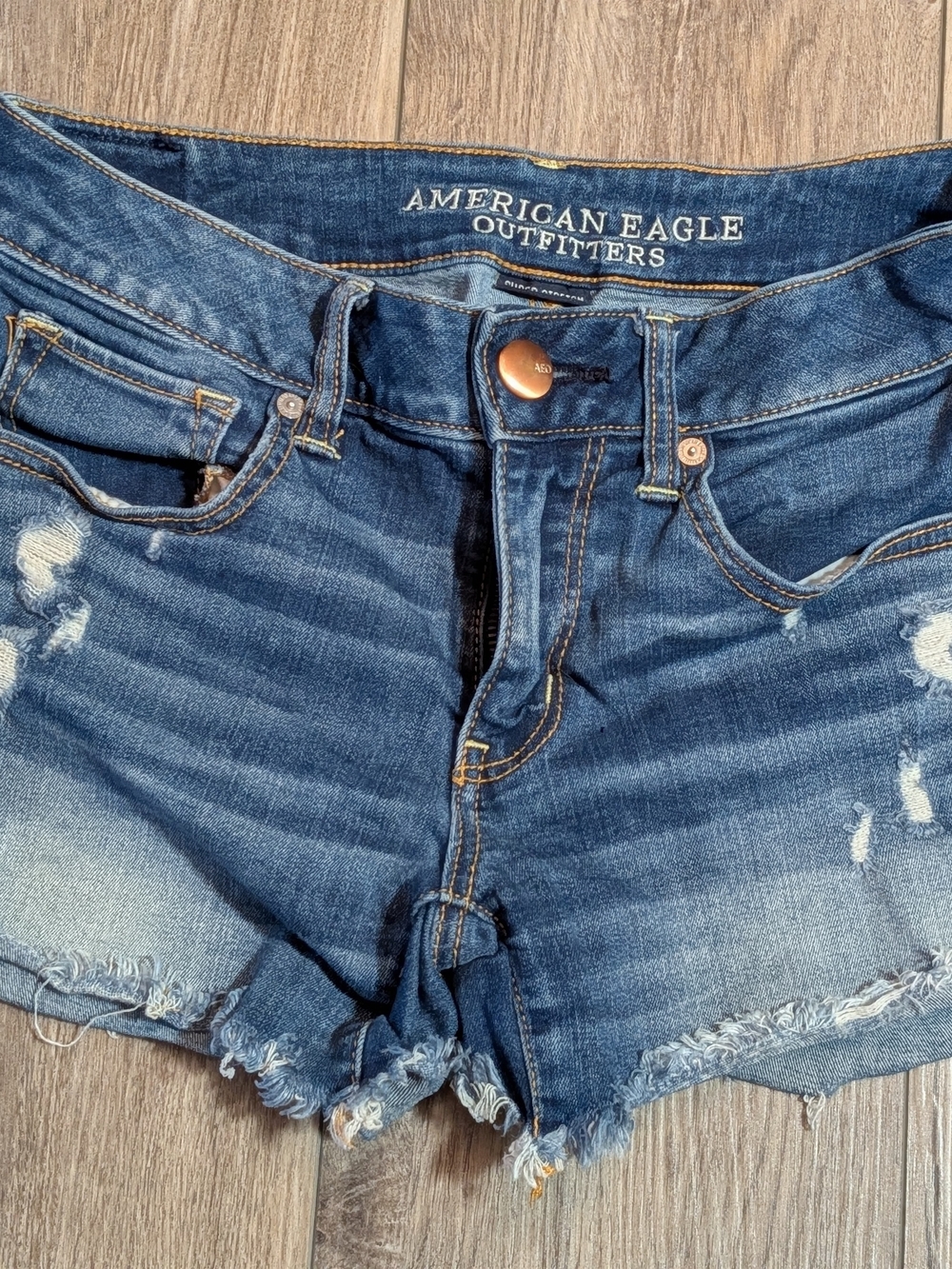 American Eagle Outfitters Distressed Blue Denim Cutoff Woman's Shorts